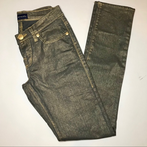 Rock & Republic Gold foiled Berlin Jeans size 2 - Picture 9 of 9